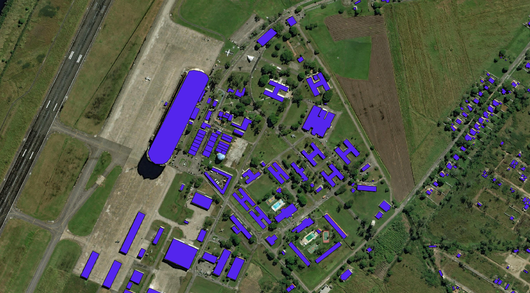 Software will be trained to label buildings in satellite images using a dataset of images like this one.