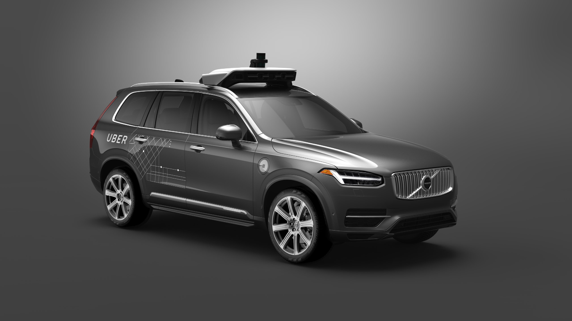 A Volvo SUV with automated driving technology developed by Uber.