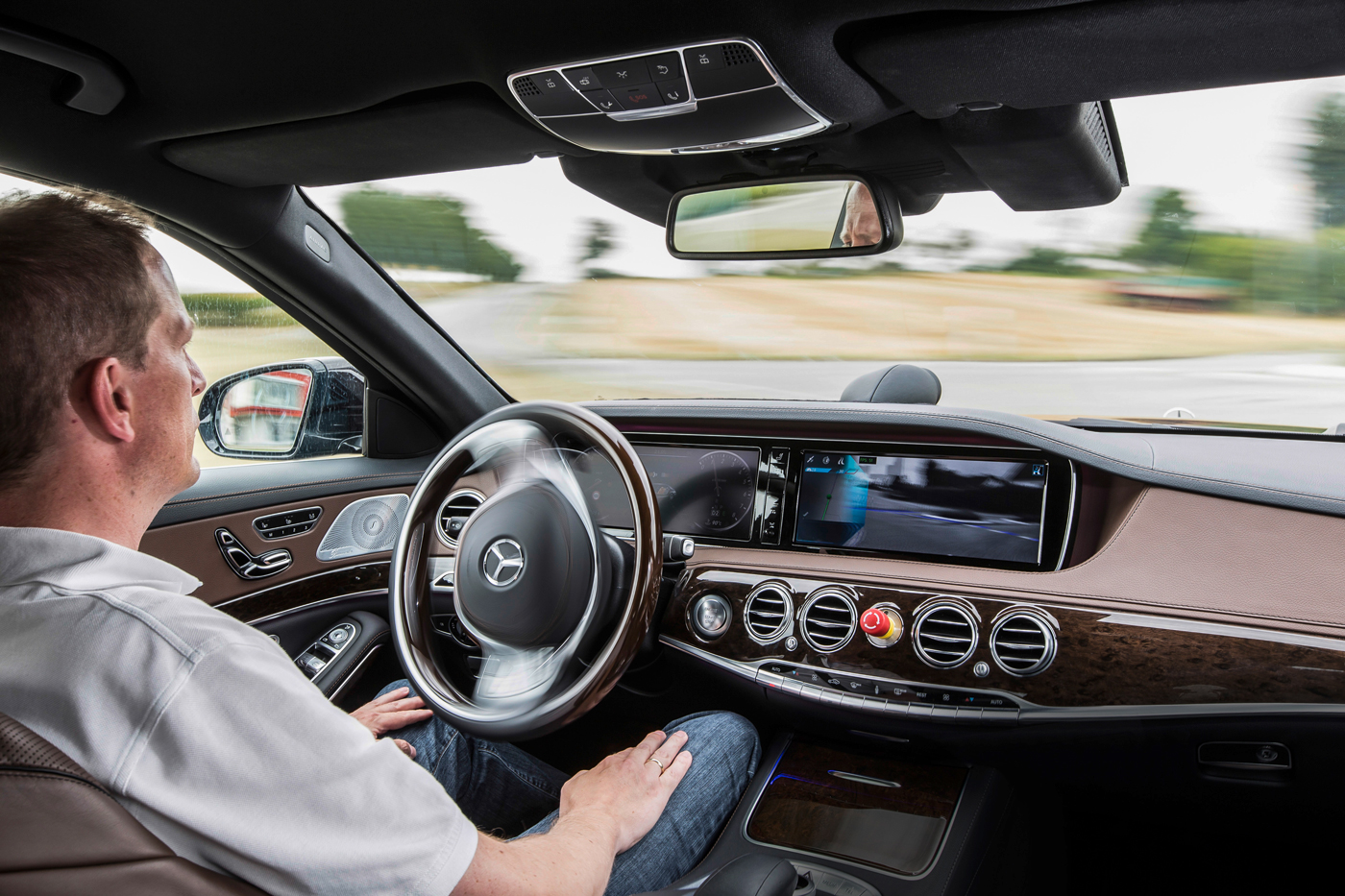 A Mercedes-Benz self-driving car prototype.