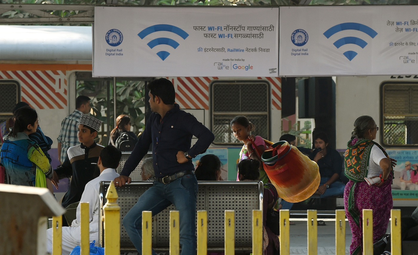 In partnership with Google, Indian Railways' RailTel offers free Wi-Fi Internet service in Mumbai's central railway station. The service is due to be rolled out in 100 of the country's busiest stations by the end of 2016.