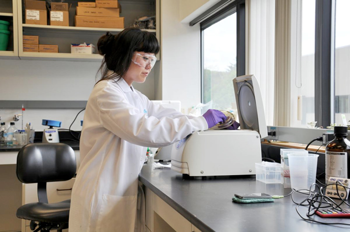 A Berg researcher uses a centrifuge to process samples in the company's lab. Berg has developed an artificial-intelligence platform to rapidly screen patient tissue samples for potential drug targets.