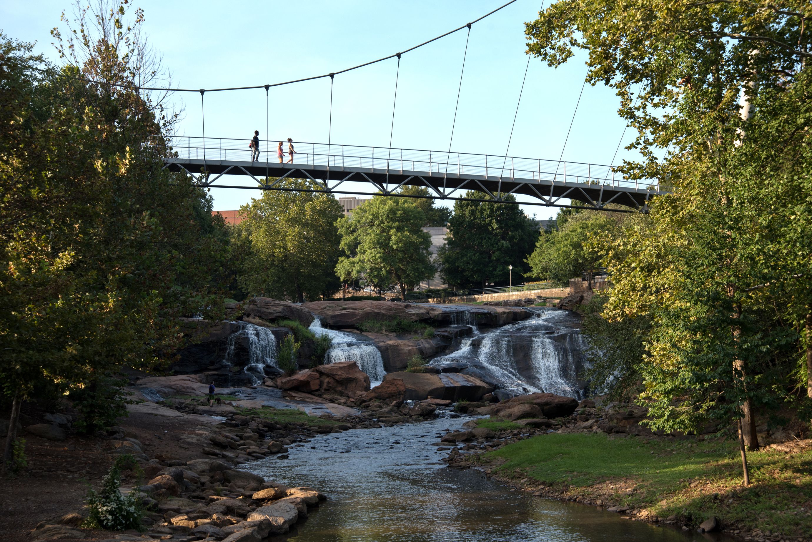 The pedestrian Liberty Bridge spans the Reedy River in downtown Greenville. (10 of 10)