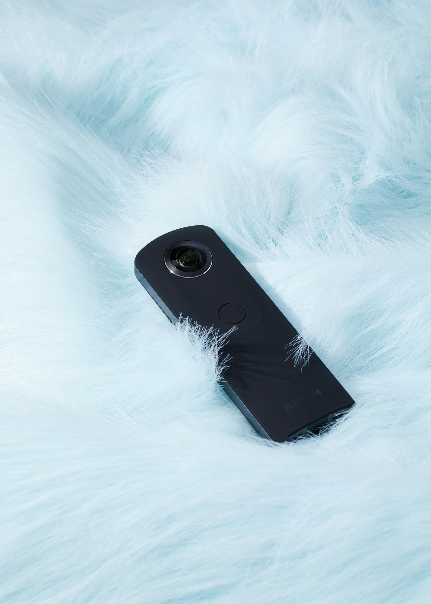 <b>Ricoh Theta S</b><br> Ricoh put the image sensors on the camera’s sides instead of behind its lenses, making its thin shape possible.