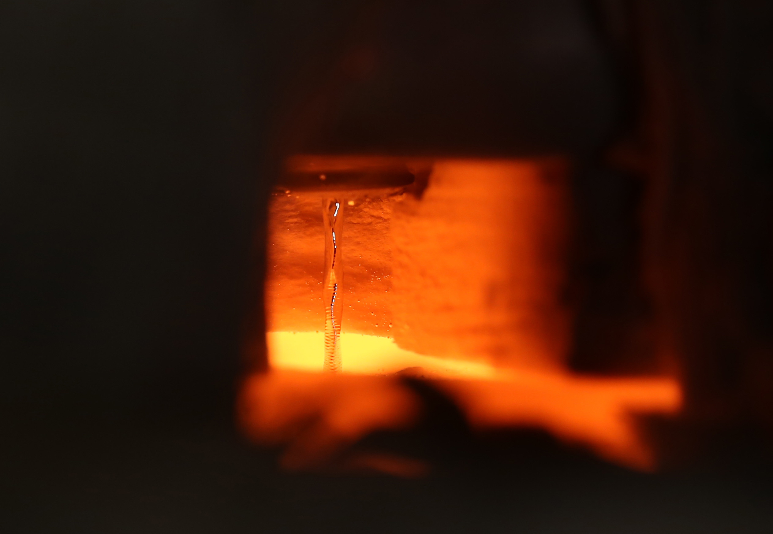 Molten tin flows at 1,400 ˚C in a Georgia Tech laboratory.