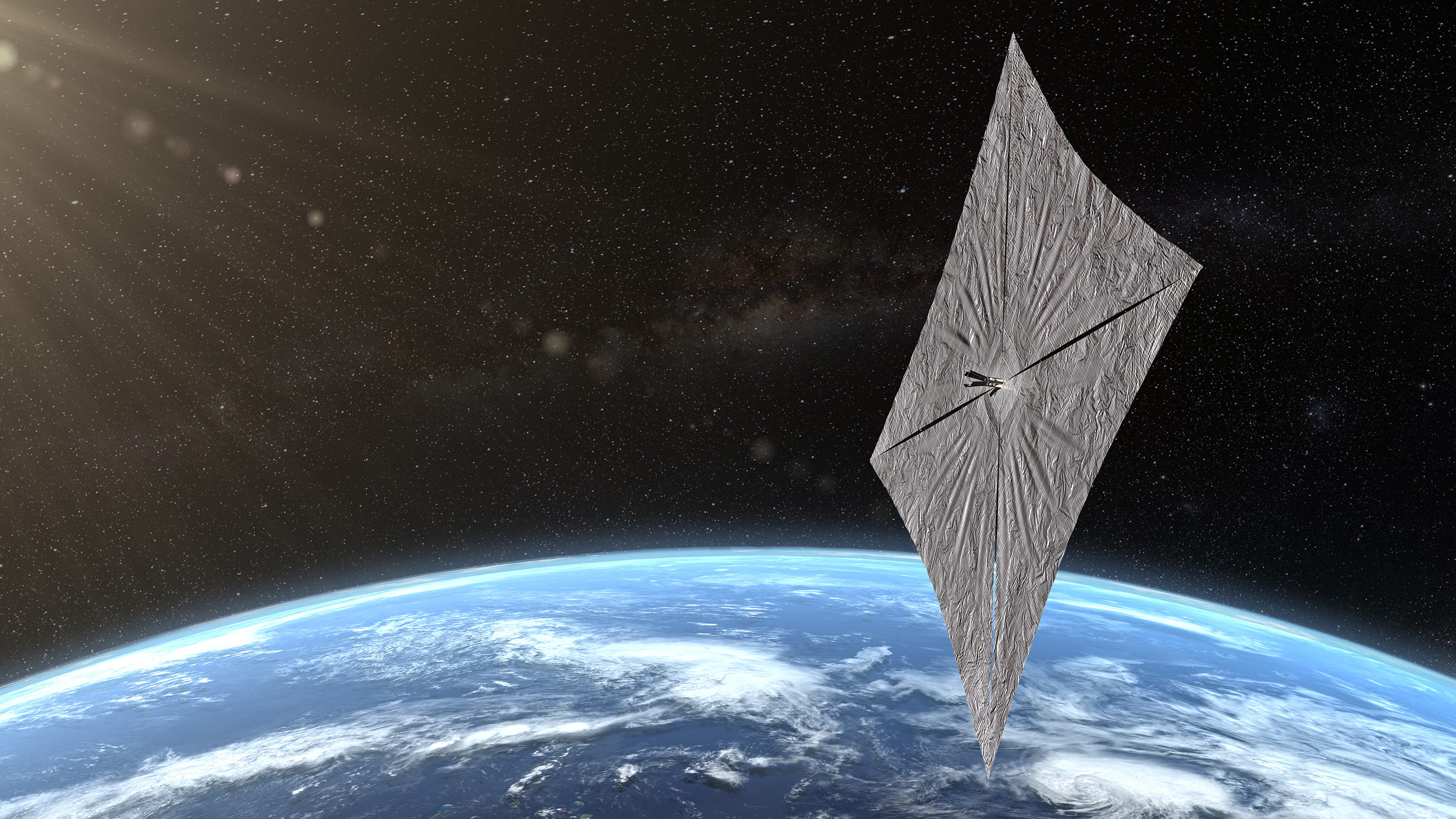 An artist's impression of the Lightsail once it's unfurled in orbit