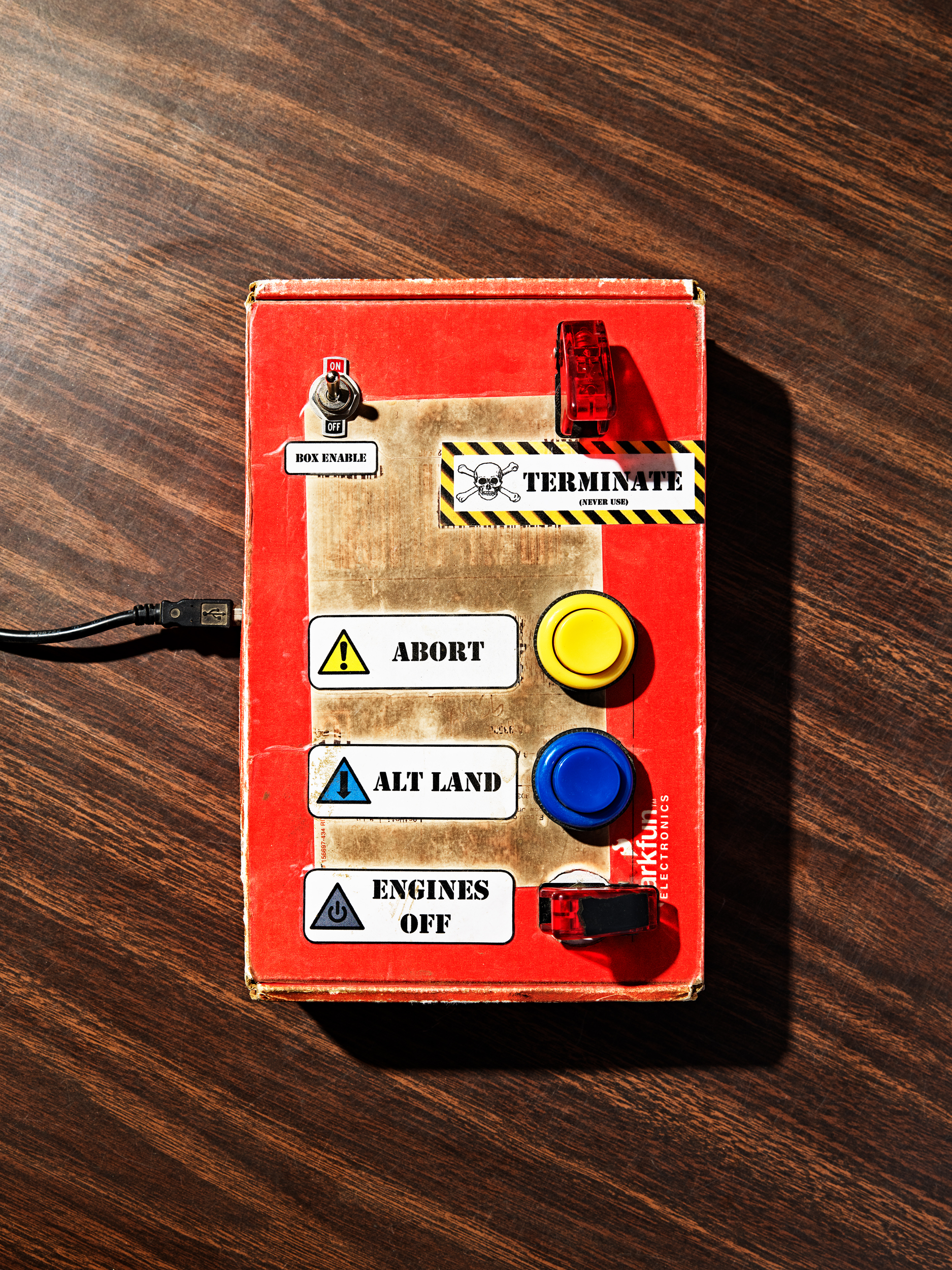 The in-flight control box Masten's pilots use to fly its rockets.