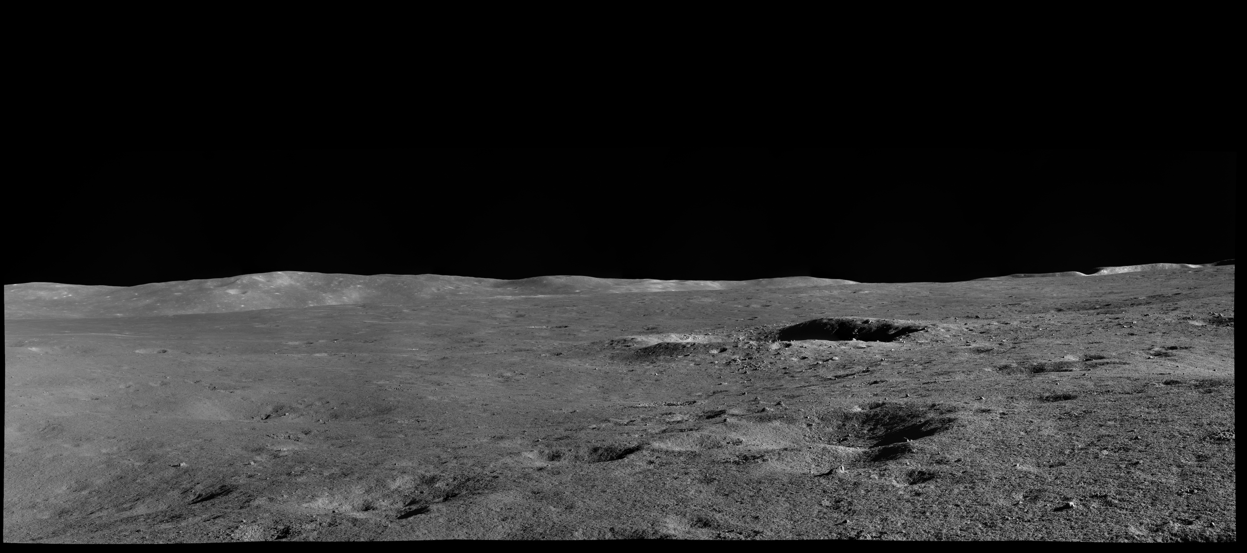 A landscape of the lunar surface, taken by Yutu-2.