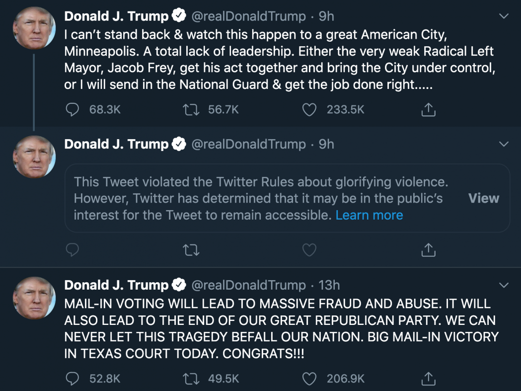 MIT Tech Review: ツイッター、トランプ大統領のツイートに「暴力賛美」の警告