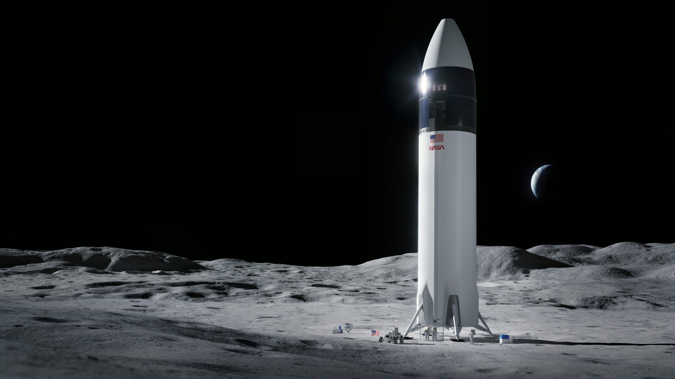 50年ぶりの月面再訪にスペースXの着陸船　ライバル逆転