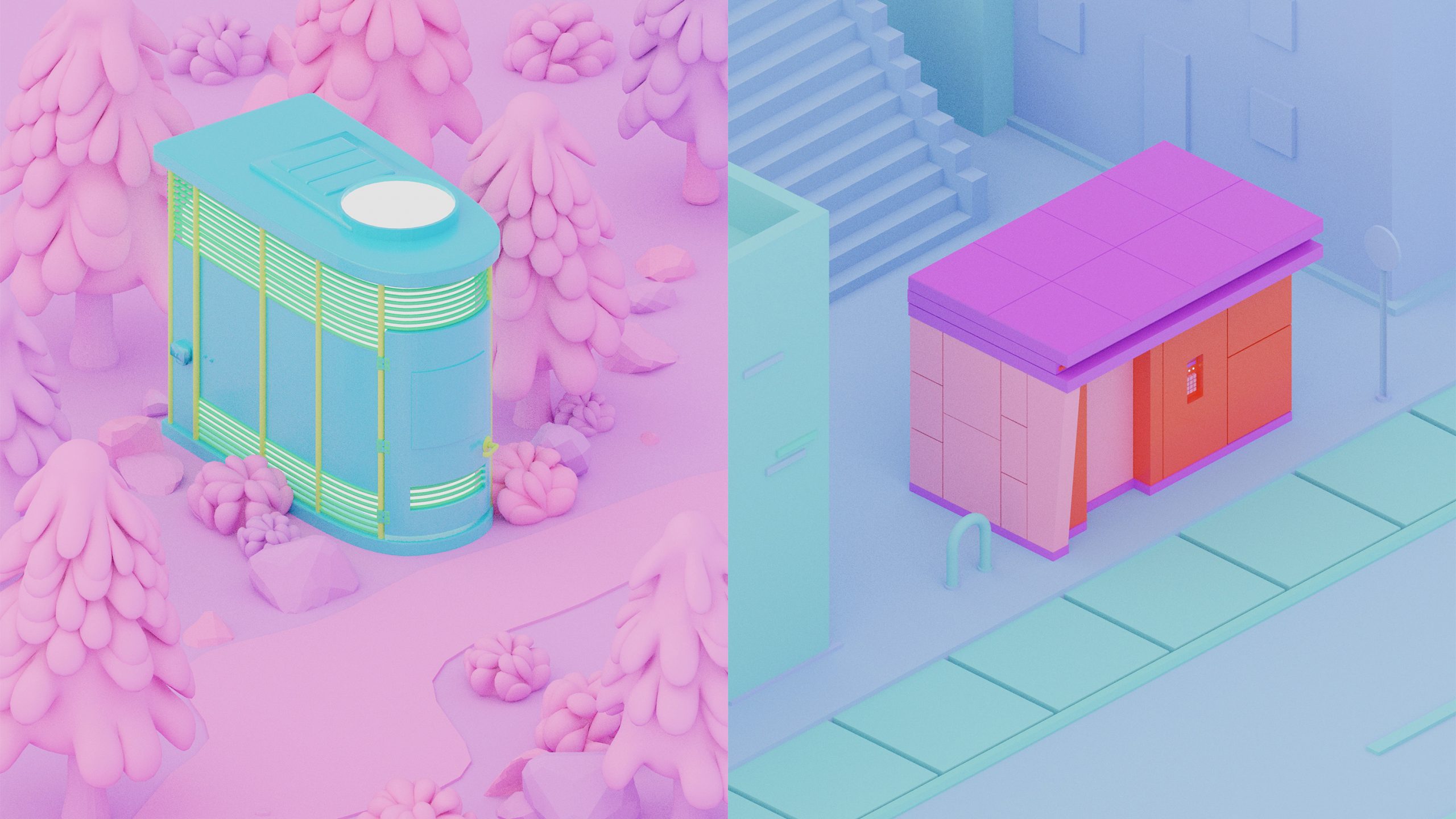 portland and montreal public toilet illos